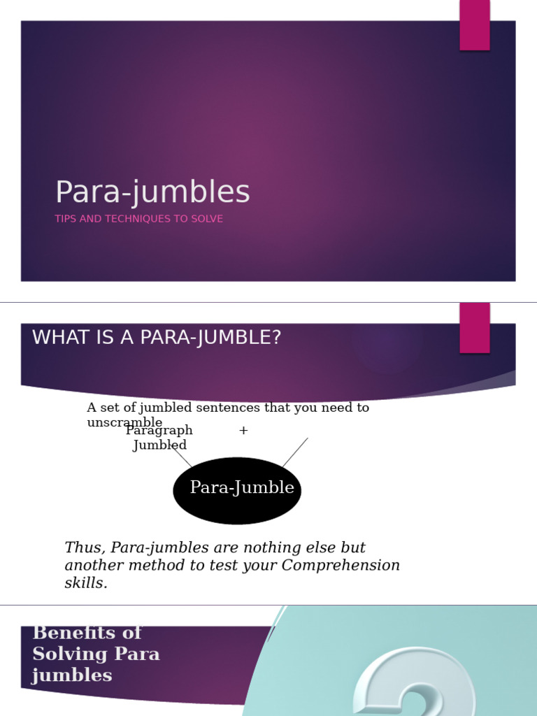 Parajumbles Day 1 | PDF | Reading Comprehension | Fuels