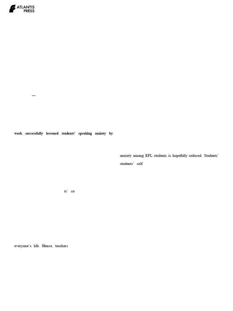 The Use of Pair Work To Reduce Speaking Anxiety in An EFL Classroom ...