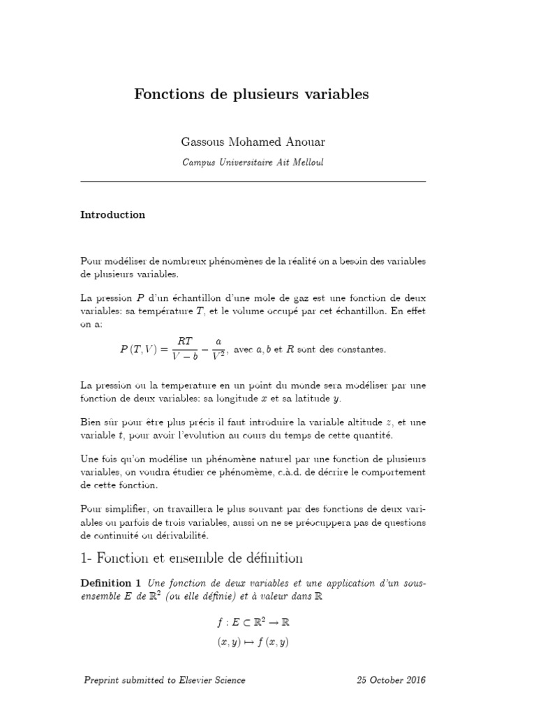 Modélisation des Fonctions Multivariables | PDF | Pente | Scalaire ...
