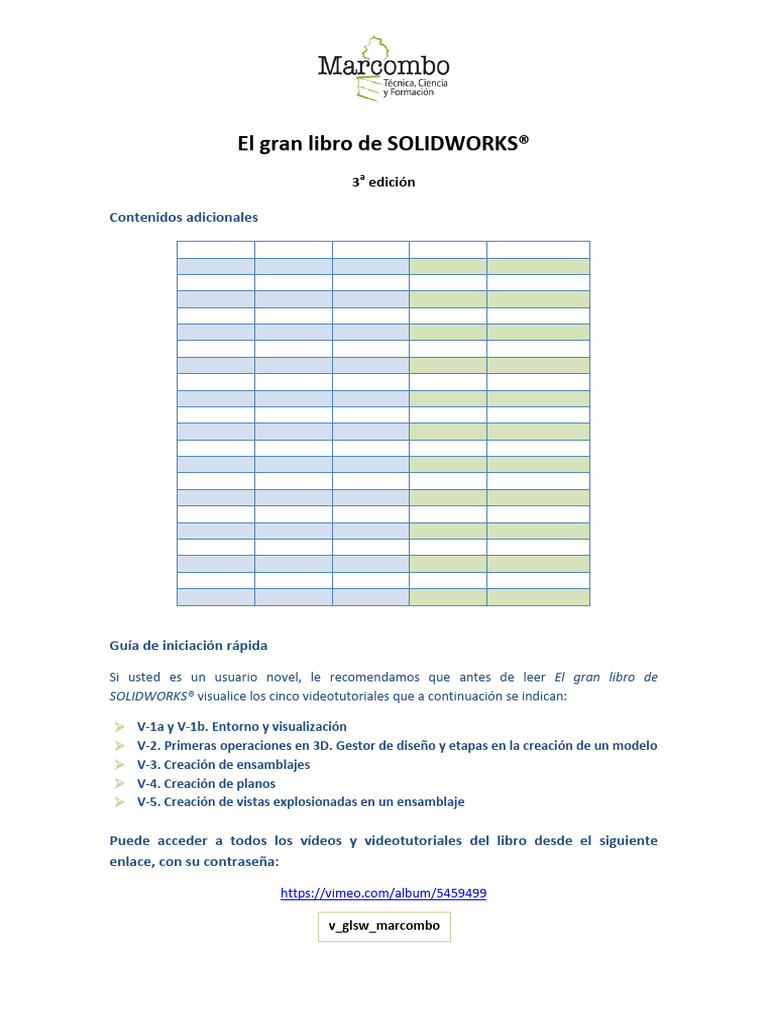 Contenidos Adicionales De El Gran Libro De Solidworks 3ed Pdf