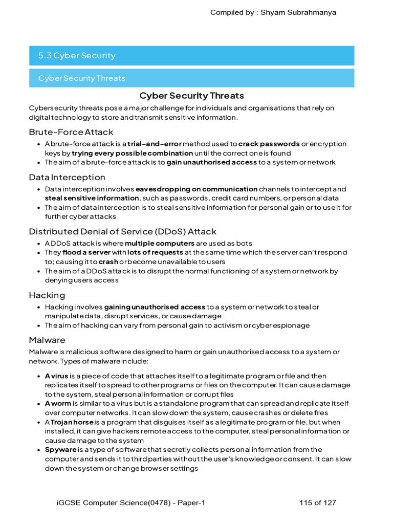 Preventing Data Interception in Cybersecurity | PDF | Security ...