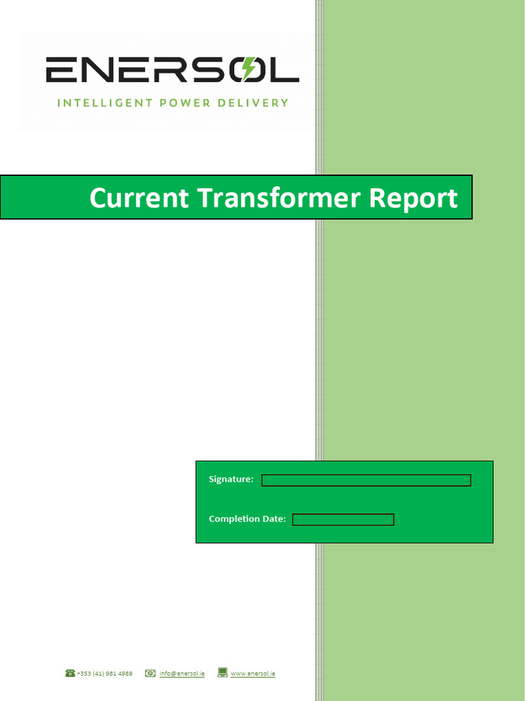 Enersol Current Transformer Report | PDF | Transformer | Relay