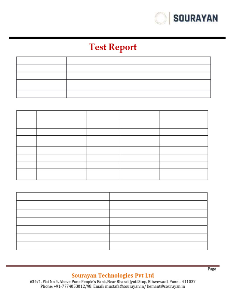 Sourayan Technologies Test Report | PDF | Sensor | Computing