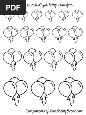 Balloon Bunch Royal Icing Transfers