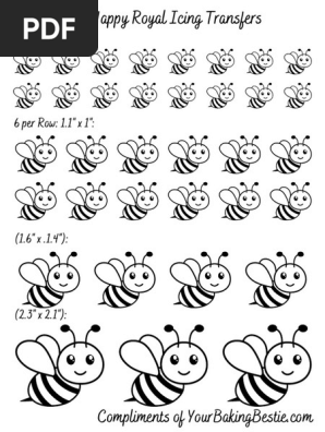 Bee Happy Royal Icing Transfers