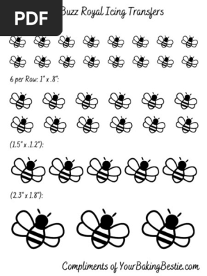 Bee Buzz Royal Icing Transfers