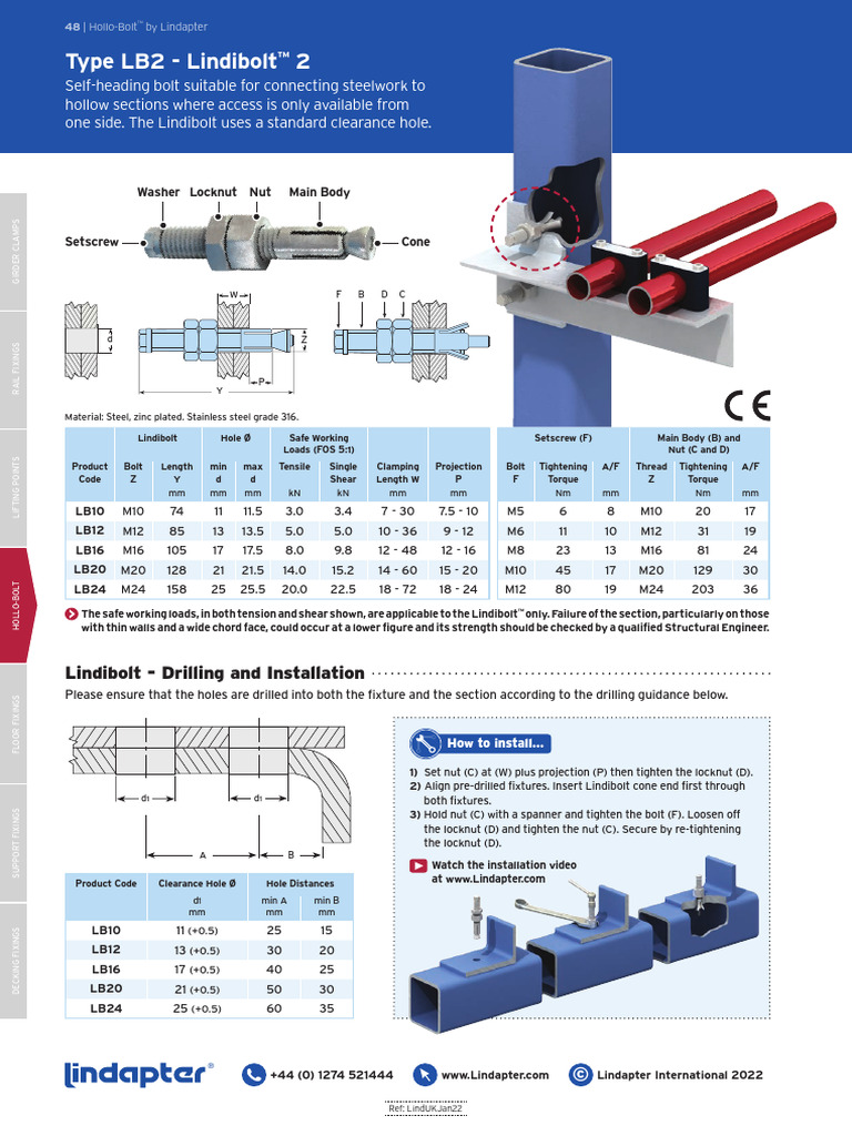 Lindapter Type lb2 Datasheet | PDF | Screw | Nut (Hardware)