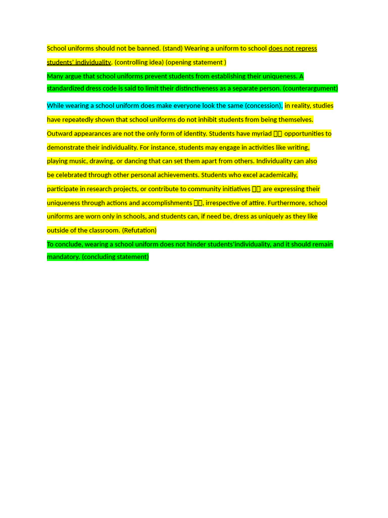 Argumentative essay structure pdf