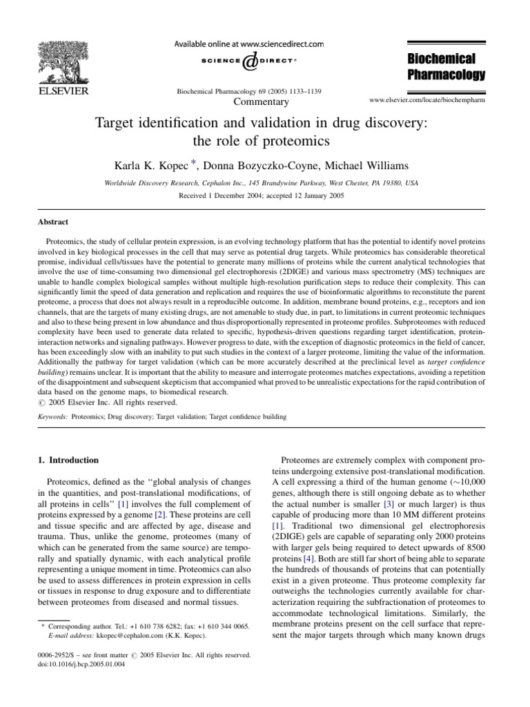 Proteomics in Drug Target Discovery | PDF | Proteomics | Proteins