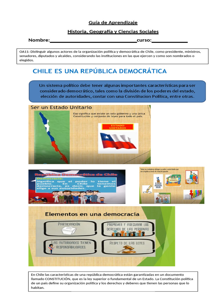 Organización Política y Poderes en Chile | PDF | Separación de poderes ...
