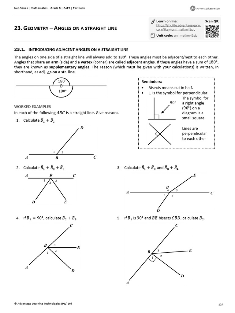 Adjacent Angles on a Straight Line | PDF | Euclidean Geometry | Mathematics