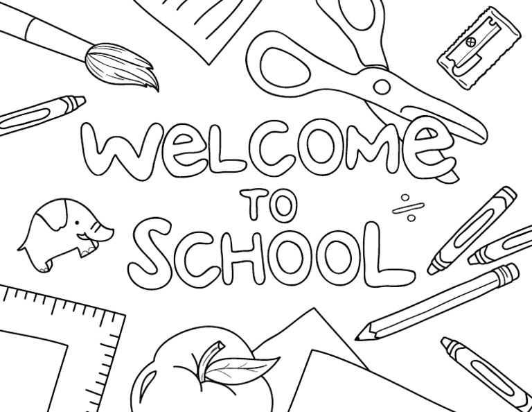Welcome To School Coloring Page | PDF