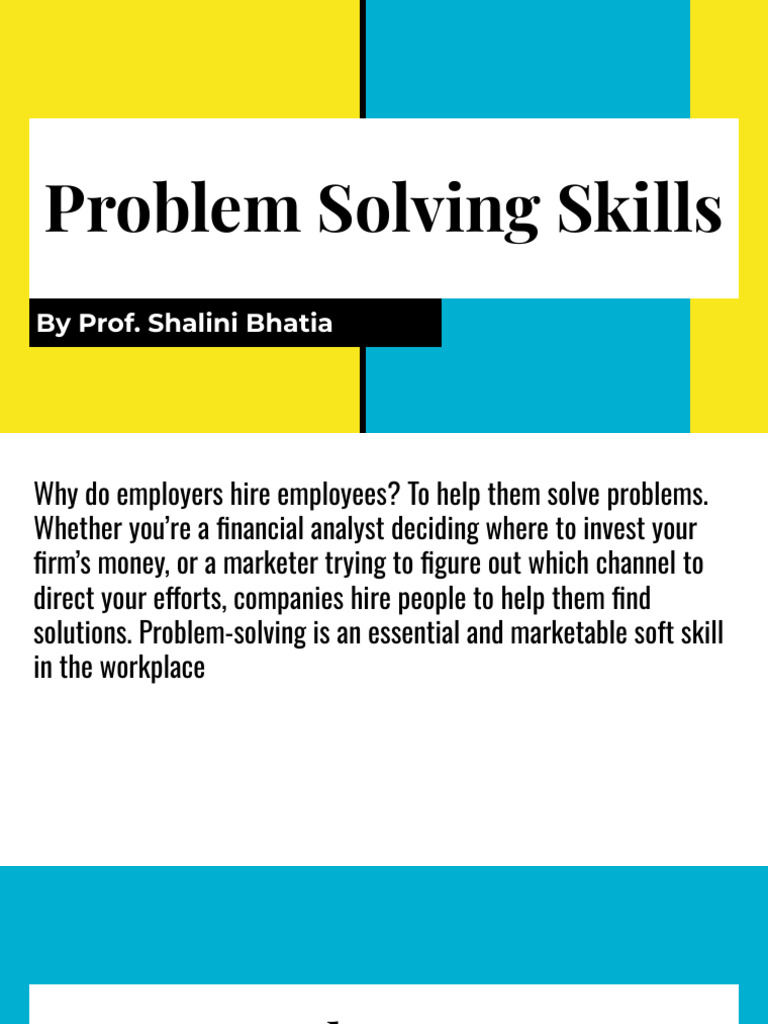 Problem Solving Skills | PDF | Employment | Cognition