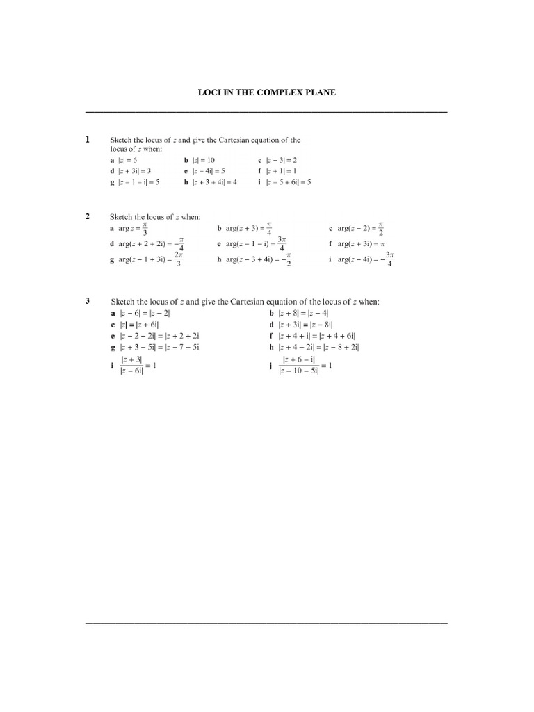 Loci Exercises | PDF | Elementary Mathematics | Mathematics
