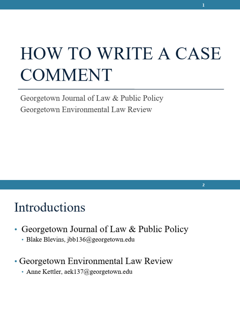 2023 How To Write A Case Comment Presentation | PDF | Citation | Note ...