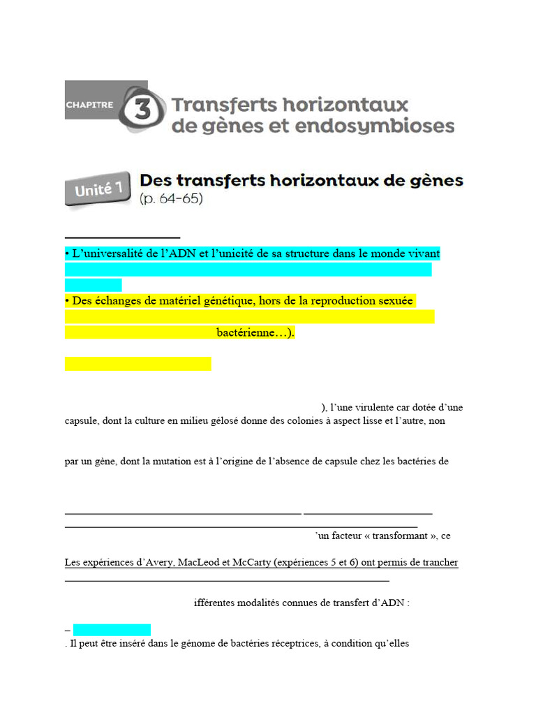 Transferts horizontaux d'ADN et évolution | PDF | Virus | Mitochondrie