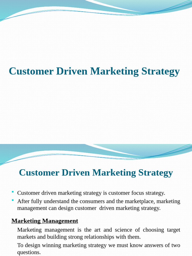 Customer Driven Marketing Strategy | PDF