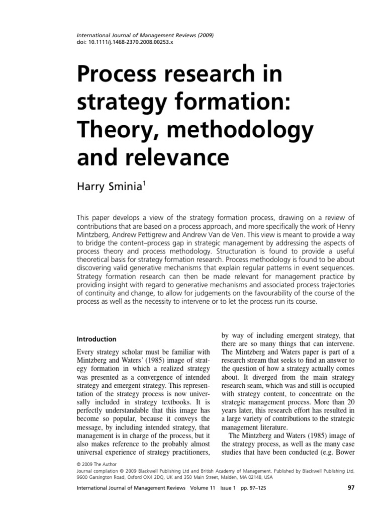 Process Research in Information and Strategy | PDF | Methodology | Reality