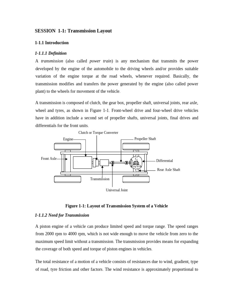 Overview of Vehicle Transmission Systems | PDF | Manual Transmission ...