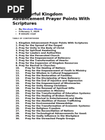 30 Powerful Kingdom Advancement Prayer Points With Scriptures