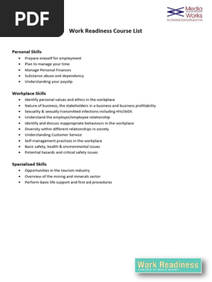 Work Readiness Courses