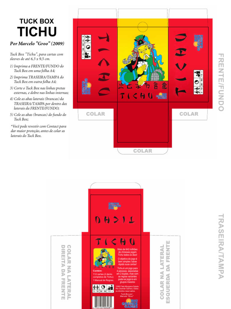 Como Fazer Tuck Box para Tichu | PDF