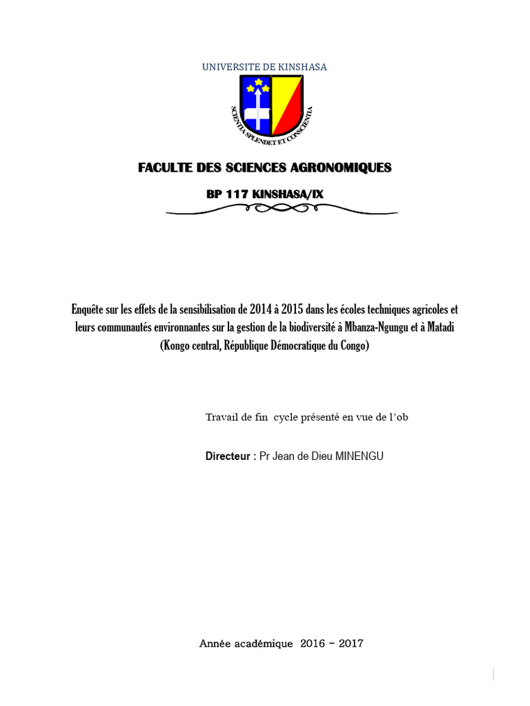 TFC Eadev Agro Kilapi 2018 | PDF | Biodiversité | Développement durable