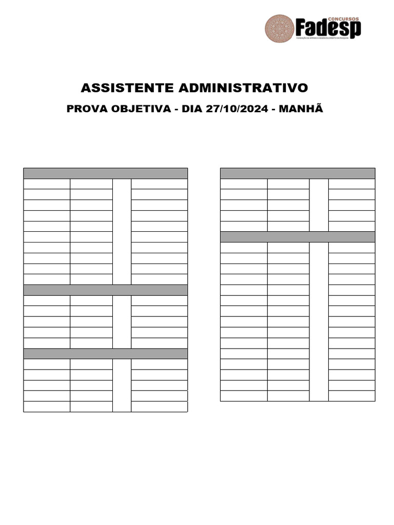 Gabarito Concurso CDSA 2024: Provas e Resultados | PDF