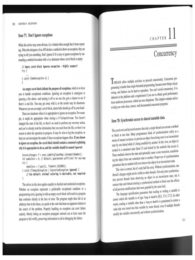 Bloch Effective Java Kap11 "Concurrency" | PDF