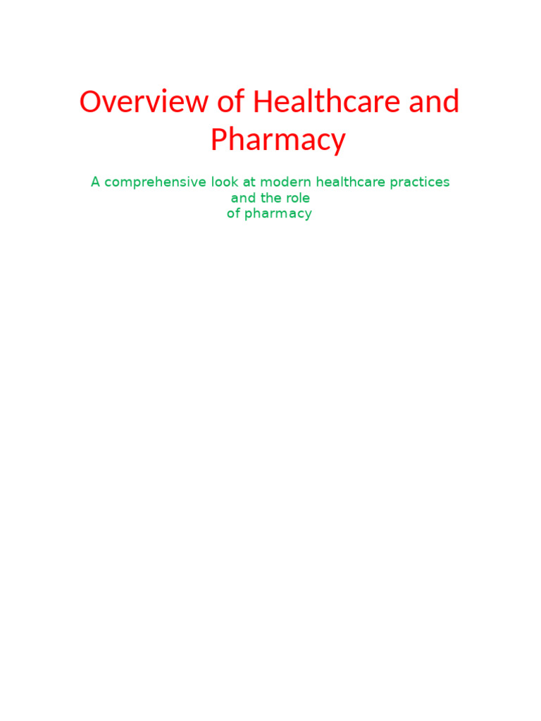 Health Care and Pharma 2 | PDF | Pharmacy | Health Care