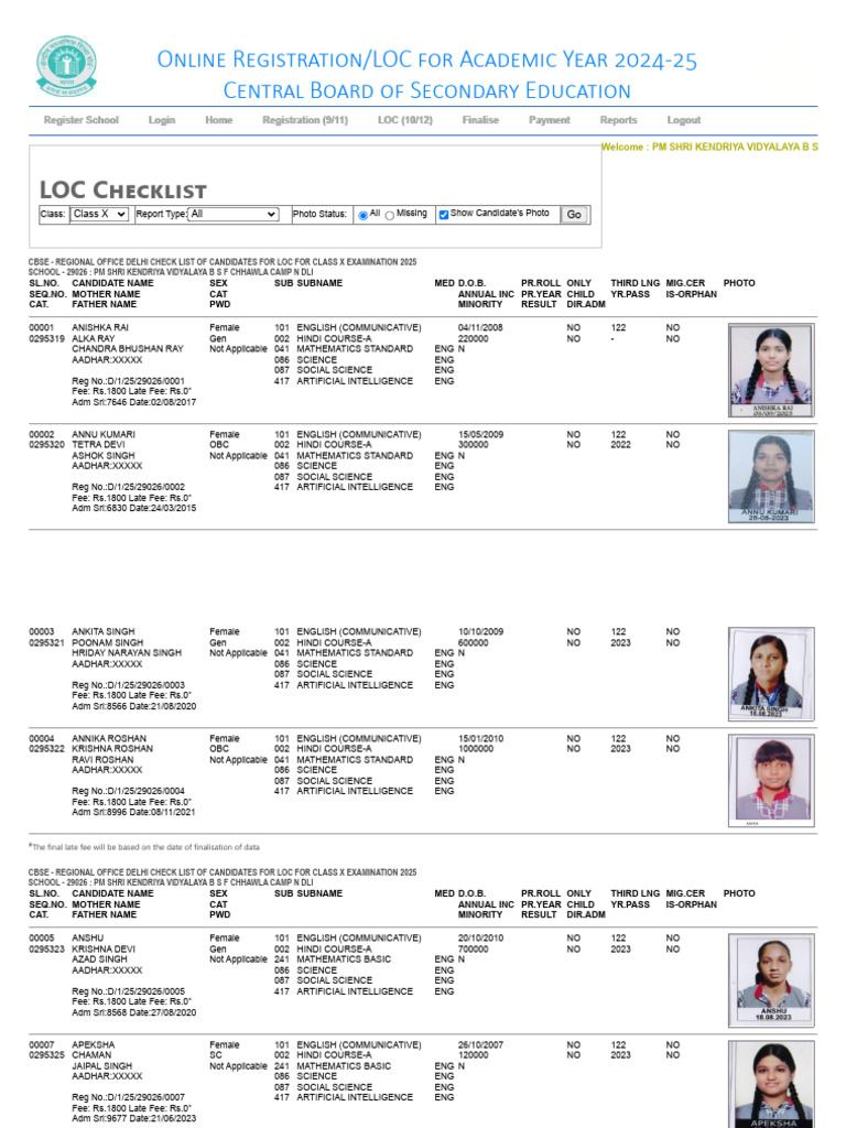 Class 10 LOC Checklist 2025 | PDF | Secondary Education | Government Of ...