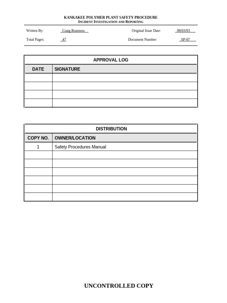 SP 07 | PDF | Occupational Safety And Health Administration | Emergency