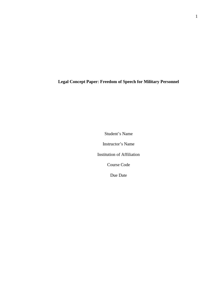 Legal Concept Paper - Edited | PDF | Freedom Of Speech | First ...