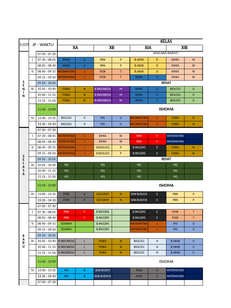 Roster Kelas SMA Juli 2023 | PDF