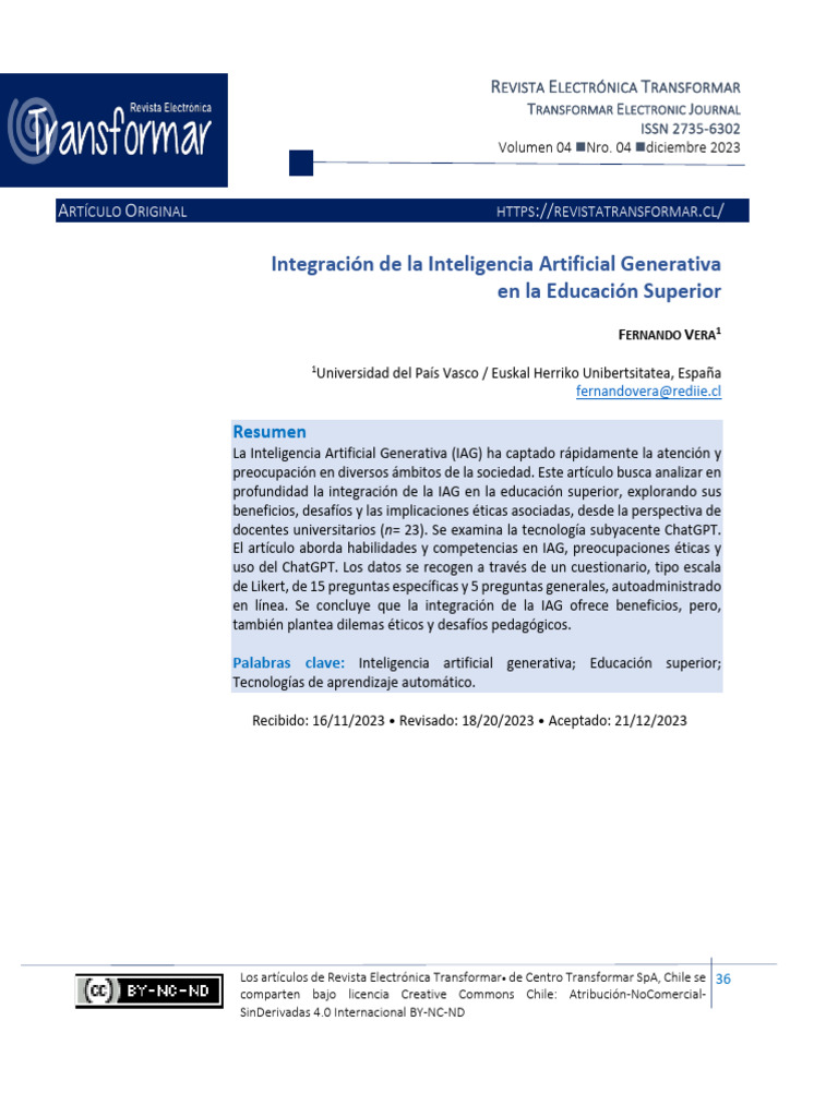 Integracion de La Inteligencia Artificial Generativa en La Educacion ...