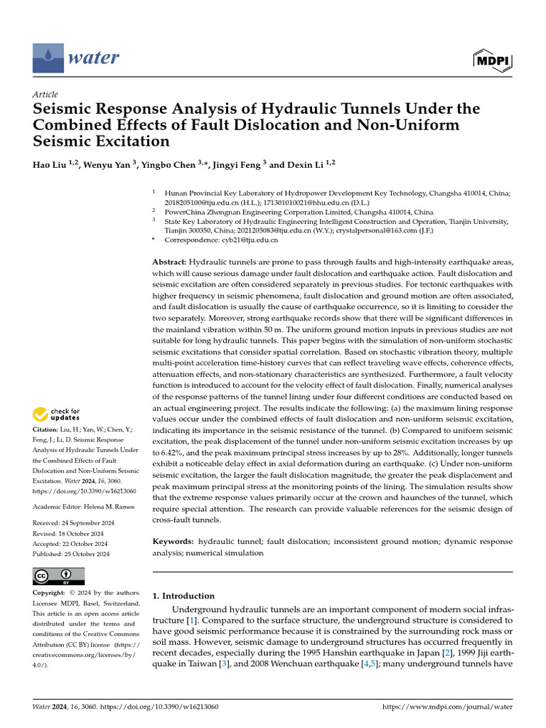 Seismic Response Analysis of Hydraulic Tunnels Underground | PDF ...