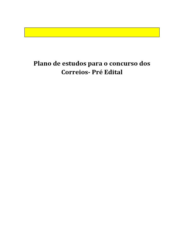 Plano de Estudos para Concurso dos Correios | PDF | Matemática
