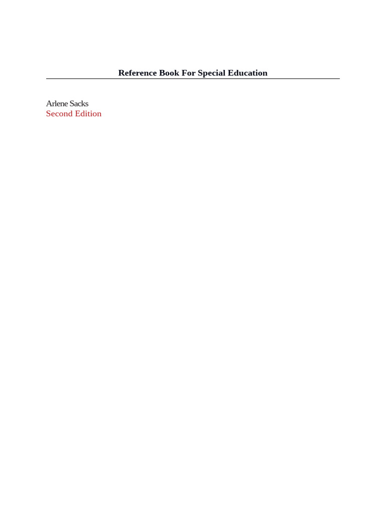 Reference Book For Special Education | PDF | Educational Assessment ...
