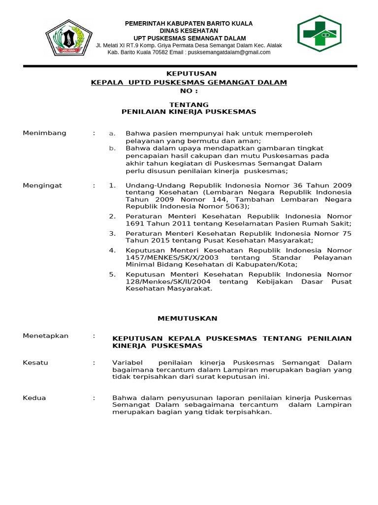 2 8 4 1 sk penilaian kinerja puskesmas pdf pengelolaan keuangan uang