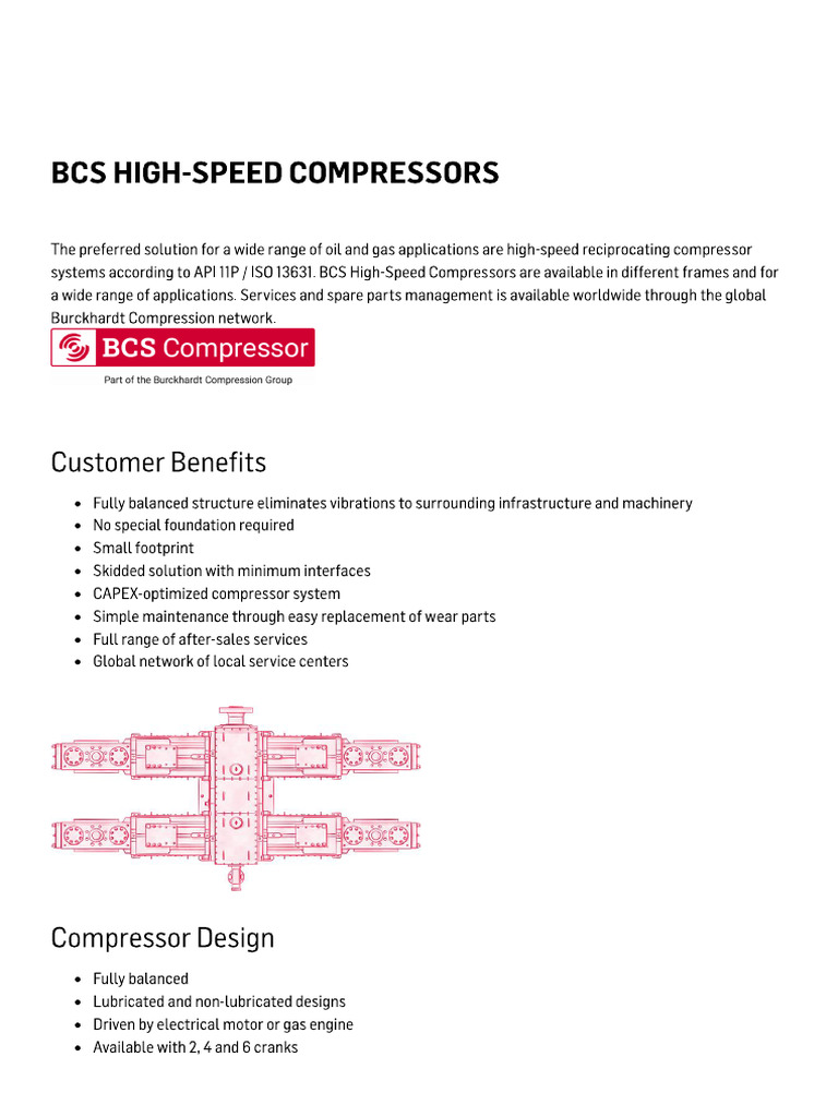High-Speed Compressors - Burckhardt Compression | PDF