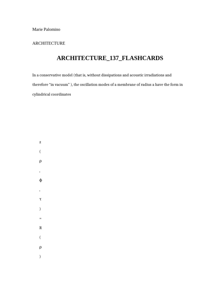 Architecture 137 Flashcards | PDF | Waves | Classical Mechanics