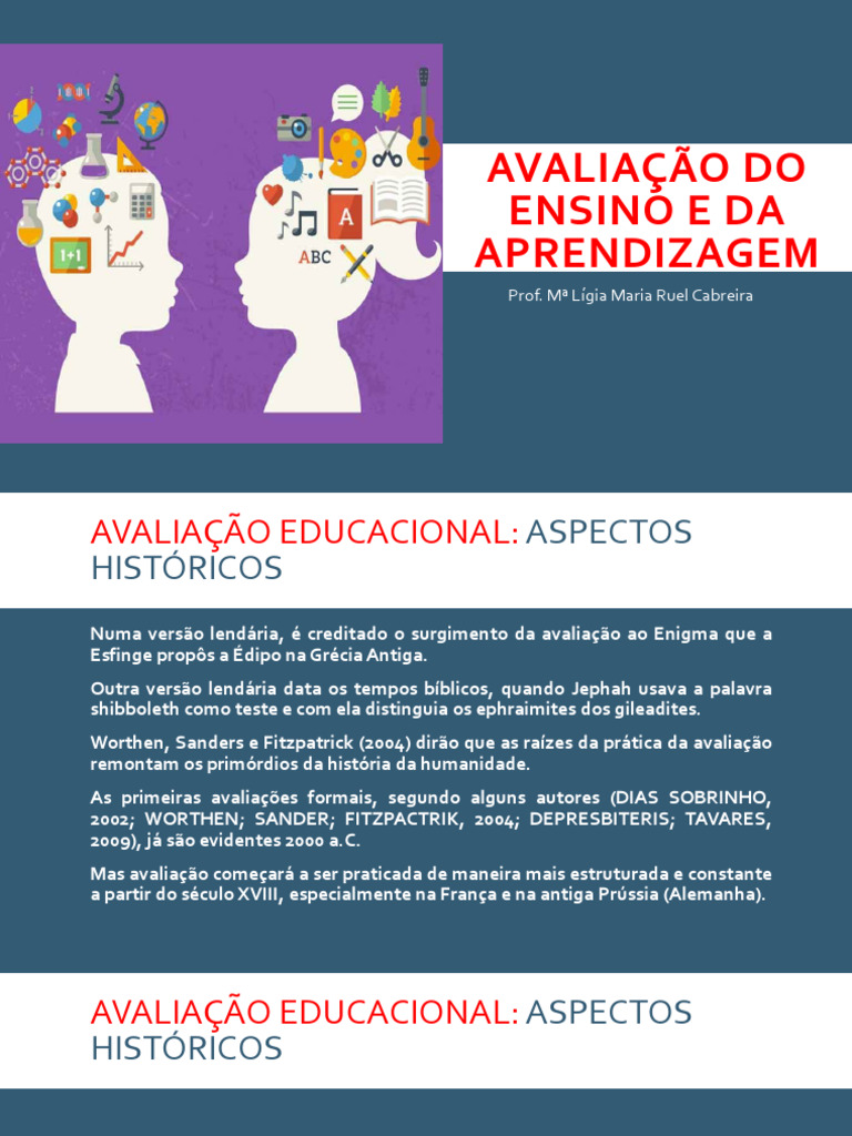 Aula 2 Avaliação do ensino e da aprendizagem | PDF | Aprendizado ...