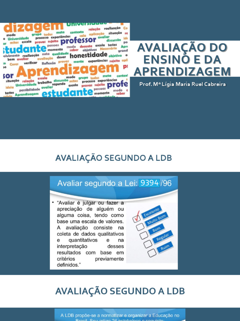 Aula 3 Avaliação Do Ensino e Da Aprendizagem | PDF