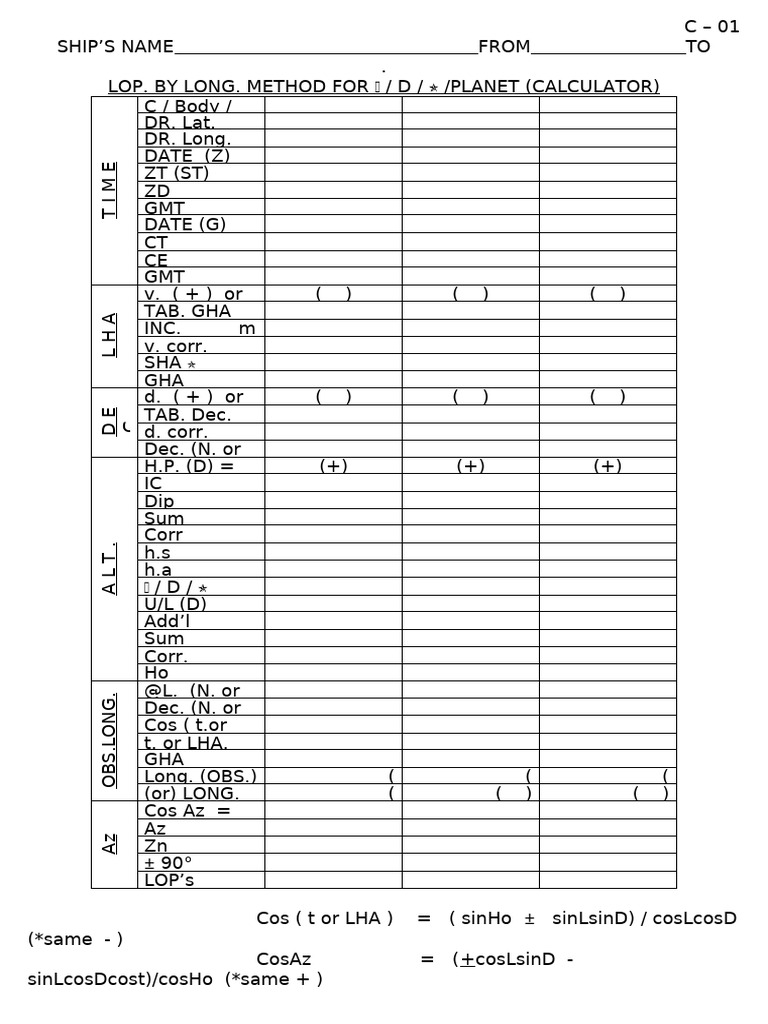 C - 01 (LOP by Long.) | PDF