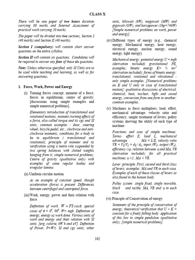 13 ICSE Physics | PDF | Force | Torque