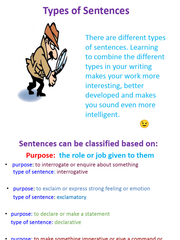 Types of Sentences - Purpose | PDF | Language Arts & Discipline ...