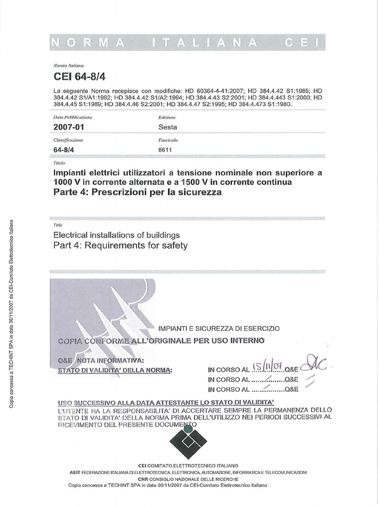 CEI 64-8 Norms Overview PDF | PDF