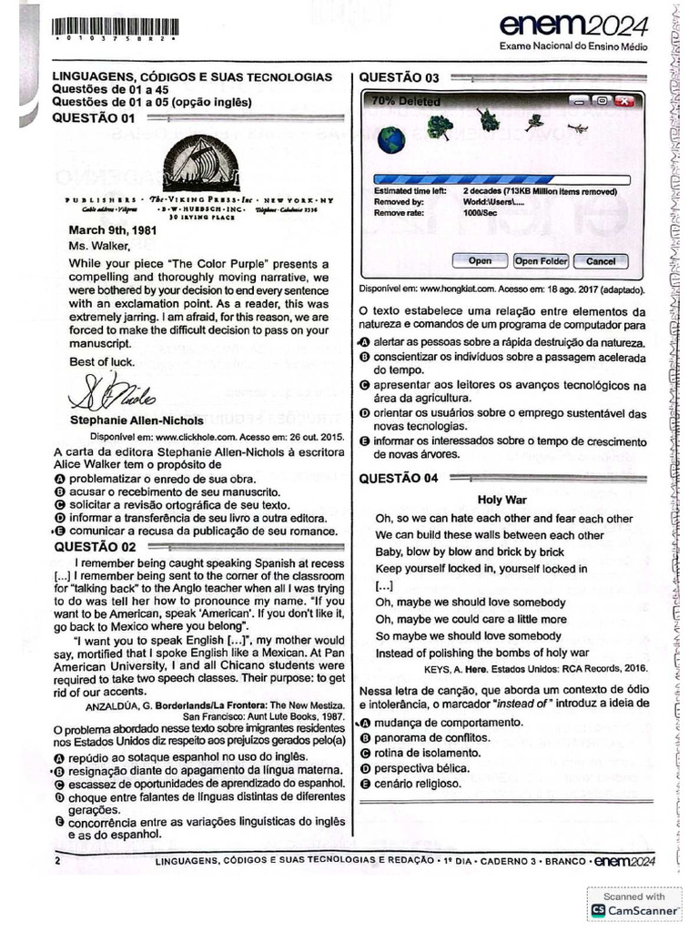 Prova Enem 2024 | PDF