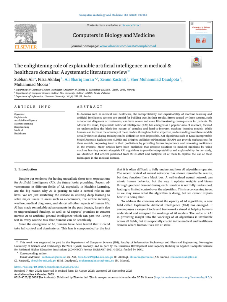 XAI in Healthcare: A Systematic Review | PDF | Artificial Intelligence ...