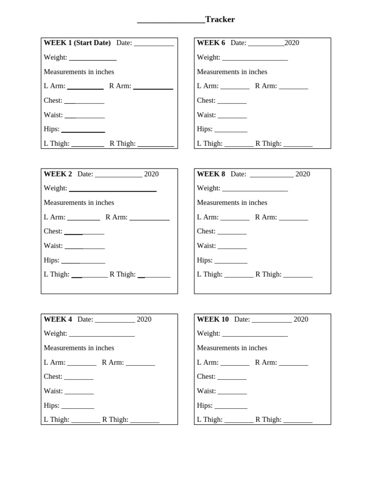 Body Measurement Tracker Template | PDF | Social Science